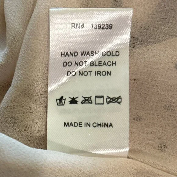 DO+BE SZ L Ivory Sheer Polka Dot Ruffled Top 80's Fairy Romantic Feminine Boho - Picture 10 of 10